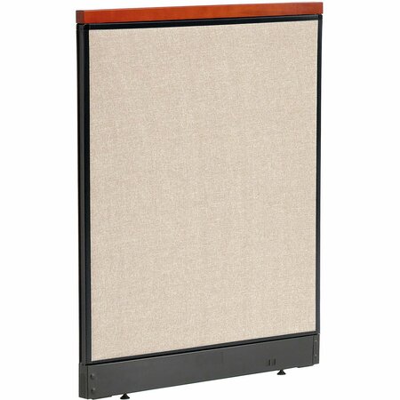 INTERION BY GLOBAL INDUSTRIAL Interion Deluxe Non-Electric Office Partition Panel with Raceway, 36-1/4inW x 47-1/2inH, Tan 277546NTN